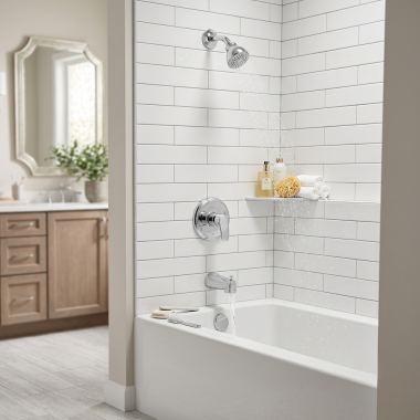 Click here to see Moen UTL5183EP Moen Chateau M-CORE 2 Single-Handle Tub and Shower Trim, Single-Function Showerhead, 1.75 GPM, Chrome - UTL5183EP