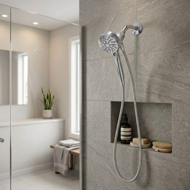Click here to see Moen P2601326100EP Moen Engage 6-Function Eco-Performance Handheld Shower with Magnetix Docking, 1.75 GPM, Chrome - P2601326100EP