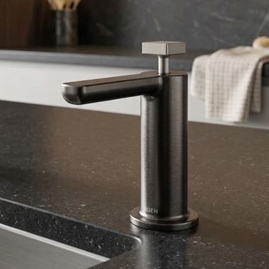 Click here to see Moen S3952BLS Moen Nio Modern Soap Dispenser, 16 Ounce, Black Stainless - S3952BLS