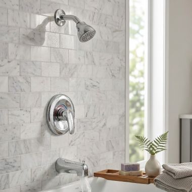 Click here to see Moen L23563 Moen Chateau Posi-Temp Single-Handle Tub and Shower Trim, 2.5 GPM, Chrome - L23563