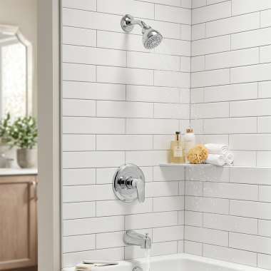 Click here to see Moen UTL5183EP Moen Chateau M-CORE 2 Single-Handle Tub and Shower Trim, Single-Function, 1.75 GPM, Chrome - UTL5183EP