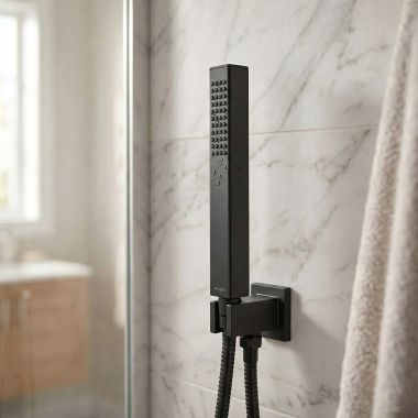 Click here to see Moen 189318BL Moen Single-Function Hand Shower for 3988EP and 695, Square, Eco-Performance, 1.75 GPM, WaterSense, Matte Black - 189318BL