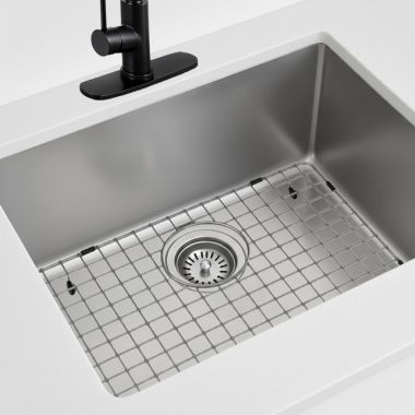 Click here to see Moen GSA51B Moen 19” 18 Gauge Stainless Steel Sink Grid, Rear Drain, Chrome - GSA51B