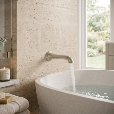 Click here to see Moen TF3858BN Moen Dartmoor 10” Wall-Mount Non-Diverter Tub Filler Spout, Brushed Nickel - TF3858BN