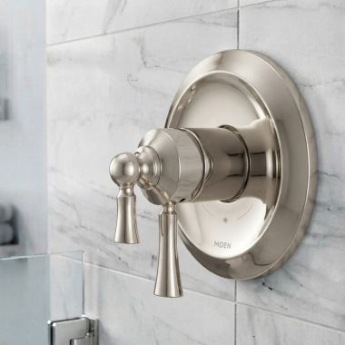 Click here to see Moen UT45501NL Moen Wynford M-CORE 4-Series Single Handle Thermostatic Valve Trim, ADA, Polished Nickel - UT45501NL