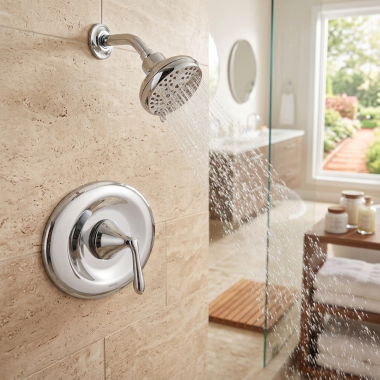 Click here to see Moen T2138EP Moen Eva Posi-Temp Single-Handle Shower Trim Kit, Lever Handle, Five Function, 1.75 GPM, Chrome - T2138EP