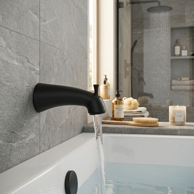 Click here to see Moen 179791BL Moen Gyde 6” Diverter Tub Spout, Slip Fit, Matte Black - 179791BL