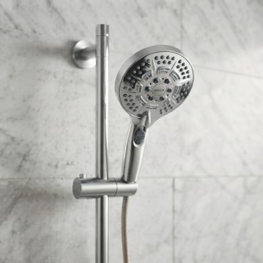 Click here to see Moen 198021 Moen Five-Function Handheld Shower, 2.5 GPM, Chrome - 198021