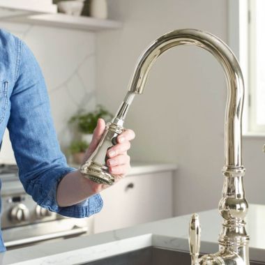 Click here to see Moen 195370NL Moen Wand Kit for Weymoth Pull-Down &Pre-Rinse Kitchen Faucets, Metal, Polished Nickel -195370NL