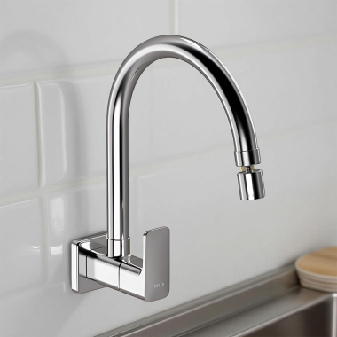 Click here to see Delta 44405 Delta Korby SIngle-Handle Wall-Mount Cold Only Kitchen Faucet, Chrome - 44405