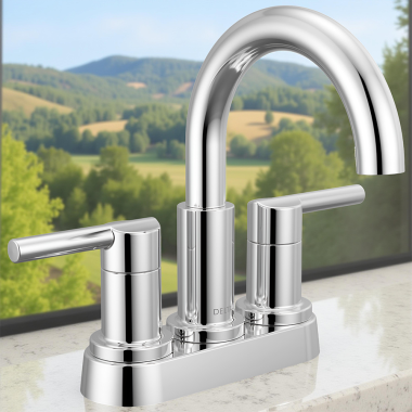 Click here to see Delta 25749LF Delta Nicoli Two Handle Centerset Bathroom Faucet, 1.2 GPM, Chrome - 25749LF