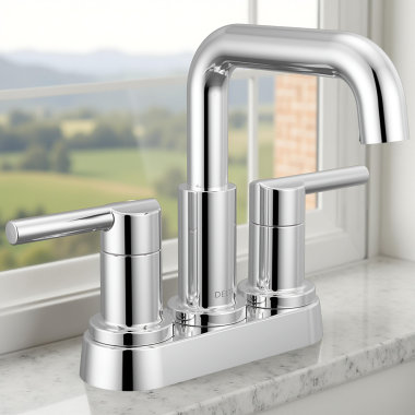 Click here to see Delta 25849LF Delta Nicoli Two Handle Centerset Bathroom Faucet, 1.2 GPM, Chrome - 25849LF