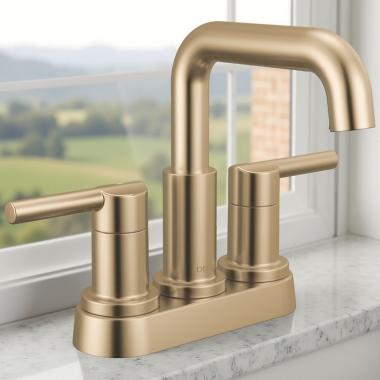 Click here to see Delta 25849LF-CZ Delta Nicoli Two Handle Centerset Bathroom Faucet, 1.2 GPM, Champagne Bronze - 25849LF-CZ