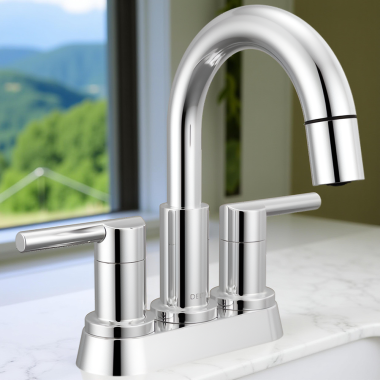 Click here to see Delta 25749LF-PD Delta Nicoli Two Handle Centerset Pull-Down Bathroom Faucet, 1.2 GPM, Chrome - 25749LF-PD