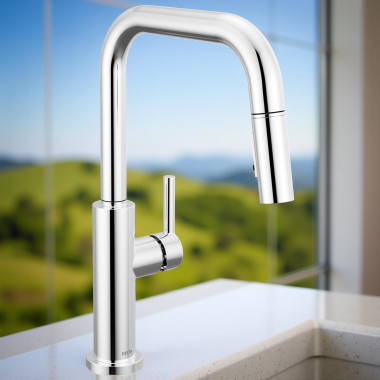 Click here to see Delta 19868LF Delta Nicoli Single-Handle Pull-Down Kitchen Faucet, 1.8 GPM, Chrome - 19868LF