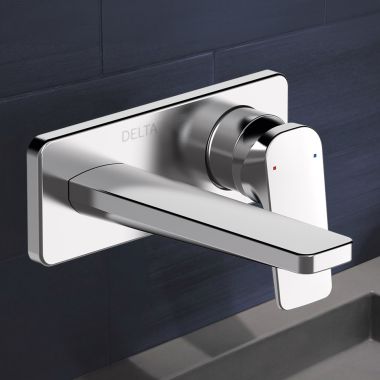 Click here to see Delta T31444-WL Delta Korby Single Handle Wall Mount Lavatory Faucet, Lever Handle, Polished Chrome - T31444-WL