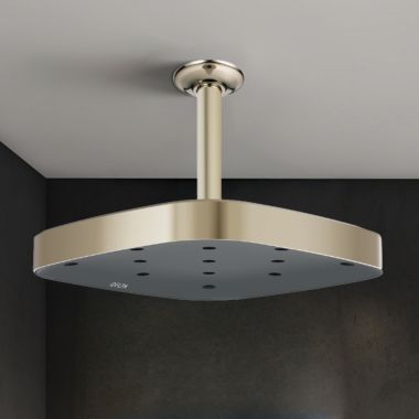Click here to see Delta ISH1118-PN Delta 10” Square Single Function Raincan Showerhead, H2Okinetic, 2.12 GPM, Polished Nickel - ISH1118-PN 