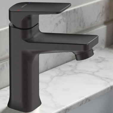 Click here to see Delta 44425-BLLPU Delta Korby Single-Handle Lavatory Faucet, Less Pop-Up, Matte Black - 44425-BLLPU
