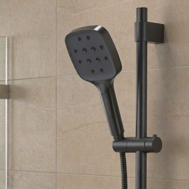 Click here to see Delta S777-BL Delta 5” Multi-Function Handshower with H2Okinetic, Mist Spray, Matte Black - S777-BL