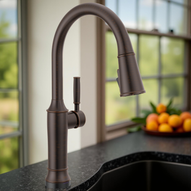Click here to see Delta 9184TL-RB-DST Delta Renaldi Touch2O Single-Handle Pull-Down Kitchen Faucet, 1.8 GPM, Venetian Bronze - 9184TL-RB-DST