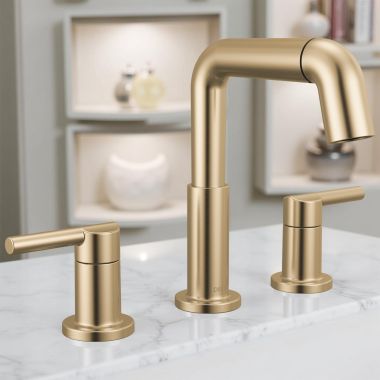 Click here to see Delta 35849LF-CZPD Delta Nicoli Two Handle Widespread Pull-Down Bathroom Faucet, 1.2 GPM, Champagne Bronze - 35849LF-CZPD