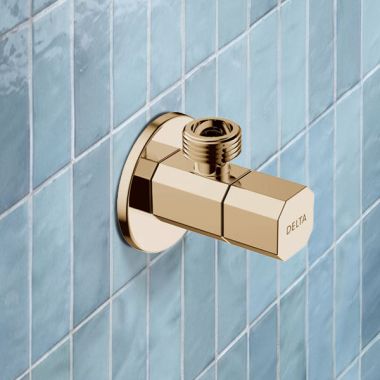 Click here to see Delta IAO36005-PG Delta Rectangular Quarter-Turn Angle Valve with Flange, Polished Gold -  IAO36005-PG
