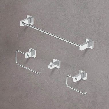 Click here to see Delta IAOCB001 Delta Modern Square Bathroom Accessories Set, Chrome - IAOCB001