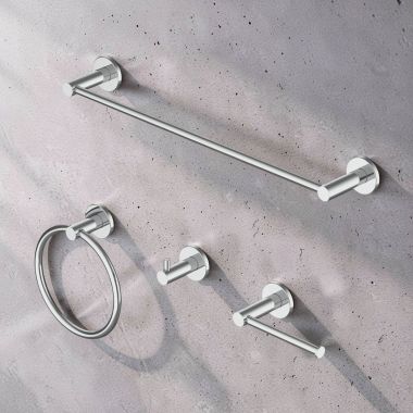 Click here to see Delta IAOCB002 Delta Modern Round Bathroom Accessories Set, Chrome - IAOCB002