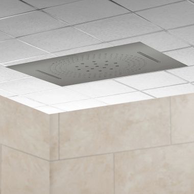 Click here to see Delta ISH1114-KS Delta MagnaFlow Multi-Function RainCan Showerhead with H2Okinetic Technology and Cascade Flow, Touch-Clean, Black Stainless - ISH1114-KS