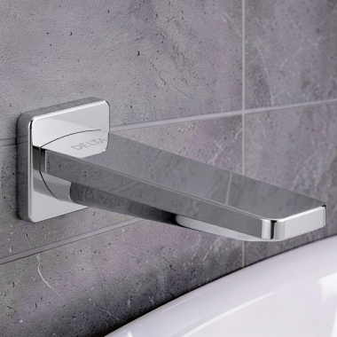 Click here to see Delta ITS61444 Delta Korby 7” Non-Diverter Tub Spout, Metal, Chrome - ITS61444