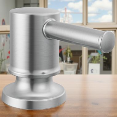 Click here to see Delta RP103432ARPR Delta Renaldi Metal Soap Dispenser, Lumicoat Arctic Stainless - RP103432ARPR