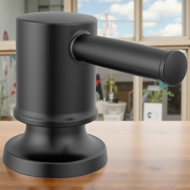 Click here to see Delta RP103432BL Delta Renaldi Metal Soap Dispenser, Matte Black - RP103432BL