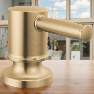 Click here to see Delta RP103432CZPR Delta Renaldi Metal Soap Dispenser, Lumicoat Champagne Bronze - RP103432CZPR