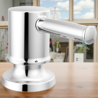 Click here to see Delta RP103432PCPR Delta Renaldi Metal Soap Dispenser, Lumicoat Chrome - RP103432PCPR
