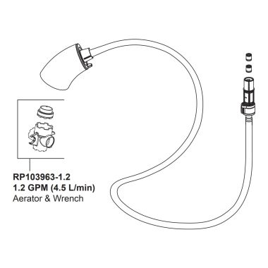 Click here to see Delta RP103962PC Delta Nicoli Single-Handle Bathroom Faucet Wand Assembly, Chrome - RP103962PC