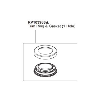 Click here to see Delta RP103966BL Delta Nicoli Trim Ring and Spout Gasket, Matte Black - RP103966BL