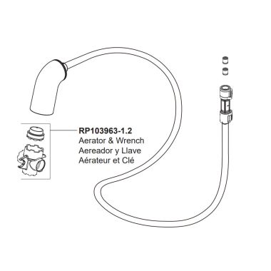 Click here to see Delta RP103973BL Delta Nicoli Single-Handle Bathroom Faucet Wand Assembly, Matte Black - RP103973BL