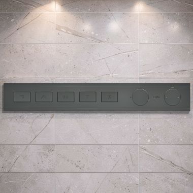 Click here to see Delta T77705-BL Delta MagnaChoice High Flow Push Button Thermostatic Trim with Five Outlets, Matte Black - T77705-BL