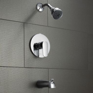 Click here to see Delta 23075 Delta Elemetro In-Wall Tub and Shower Trim, Chrome - 23075