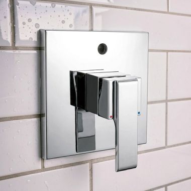 Click here to see Delta T85367 Dela Ara Square Valve Trim with Diverter with Metal Lever Handle, ADA, Chrome - T85367 