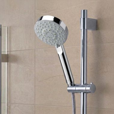 Click here to see Delta S663 Delta Centra-S 100 5-Function Wall-Mount Round Hand Shower, 2.5 GPM, Chrome - S663