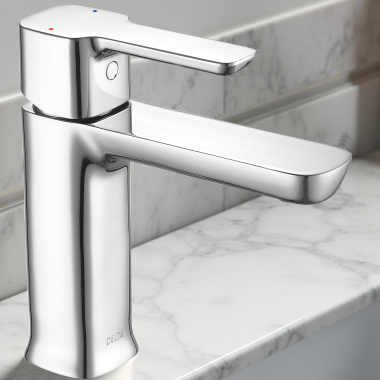 Click here to see Delta 33925-LPU Delta Kami Single-Handle Bathroom Faucet, Less Pop-Up, Chrome - 33925-LPU