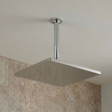 Click here to see Delta ISH1502-H2O-SS Delta 14” Square Single Function Raincan Showerhead, H2Okinetic, Stainless - ISH1502-H2O-SS