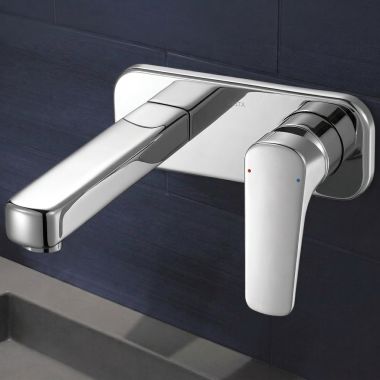 Click here to see Delta T31440-WL-SQ Delta Ixa Jive Single Handle Wall Mount Lavatory Faucet, Lever Handle, Polished Chrome - T31440-WL-SQ