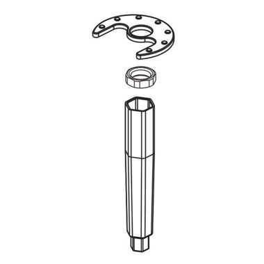 Click here to see Delta RP83672 Delta Kami Bathroom Faucet Wrench, Nut, and Mounting Plate - RP83672