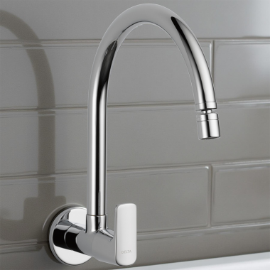 Click here to see Delta 44005-SQ Delta Ixa Jive Single-Handle Cold Only Kitchen Faucet, 4.1 GPM, Chrome - 44005-SQ