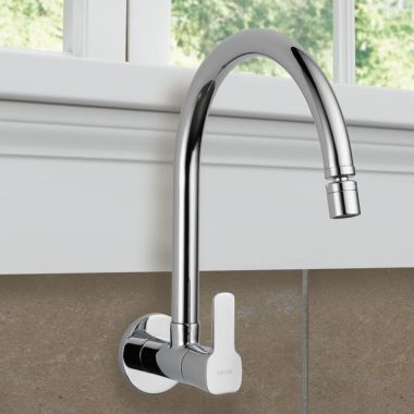Click here to see Delta 33905 Delta Kami Single-Handle Cold Only Kitchen Faucet, 4.1 GPM, Chrome - 33905