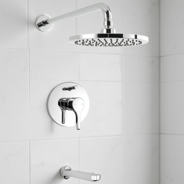 Click here to see Delta 35585 Delta Kendari In-Wall Tub and Shower, Chrome - 35585