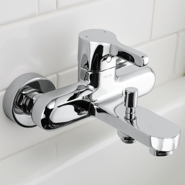 Click here to see Delta 35550-VO Delta Kendari On-Wall Tub/Shower Valve, Chrome - 35550-VO