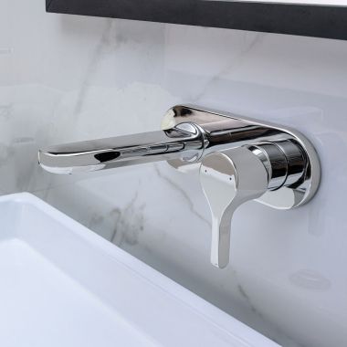 Click here to see Delta T31355-WL Delta Kendari Single Handle Wall-Mount Lavatory Faucet, Lever Handle, ADA, Chrome - T31355-WL